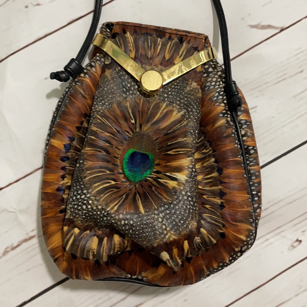 Vintage peacock crossbody purse